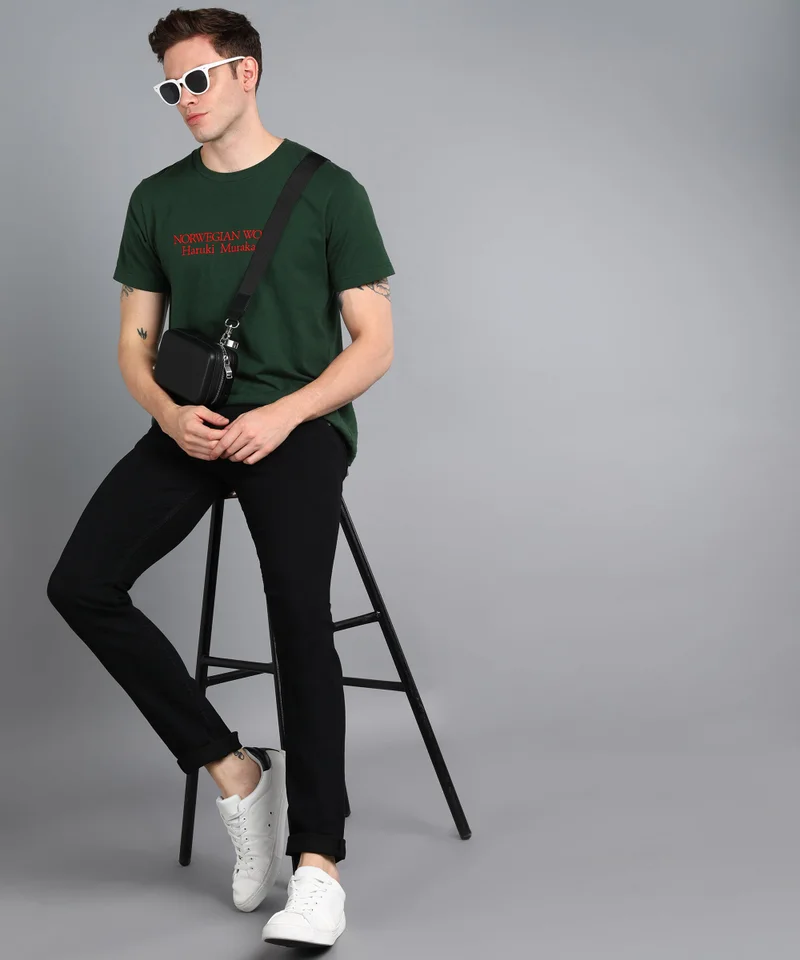 Urbano Fashion  Urbano Fashion Men's Black Slim Fit Washed Jeans Stretchable for Men | Best Price UAE